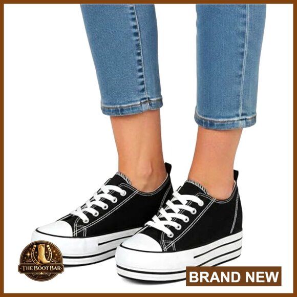 Women's Platform Sneakers with Hidden Wedge, 3 Inch Height Boost - Picture 2 of 7